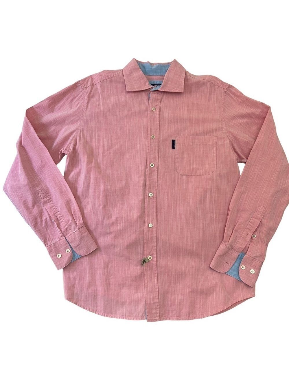 Saint James button down shirt 100% cotton dress casual pocket pink Large 42